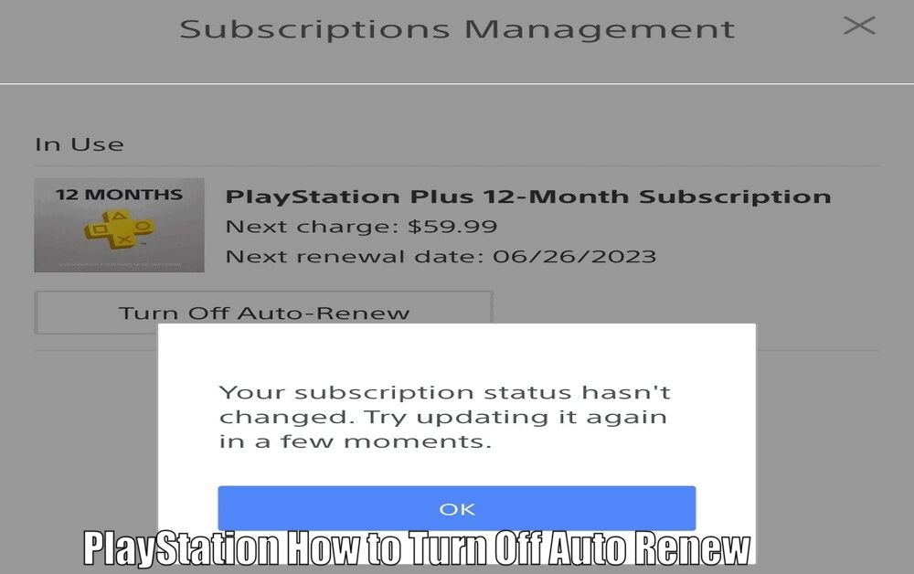 PlayStation How to Turn Off Auto Renew