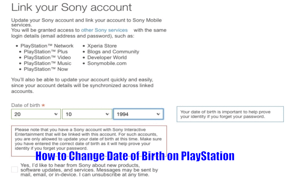 How to Change Date of Birth on PlayStation