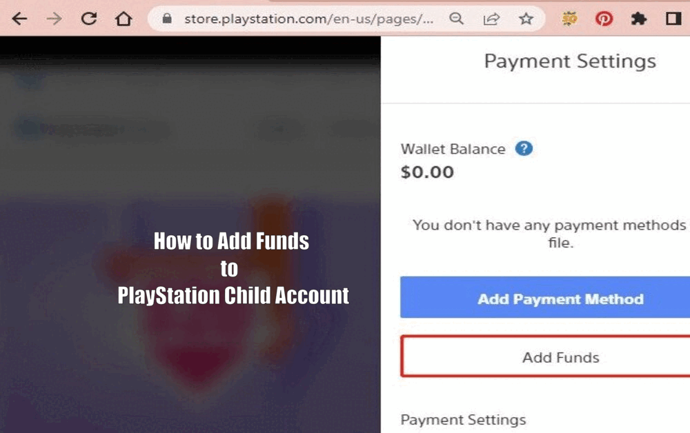 How to Add Funds to  PlayStation Child Account