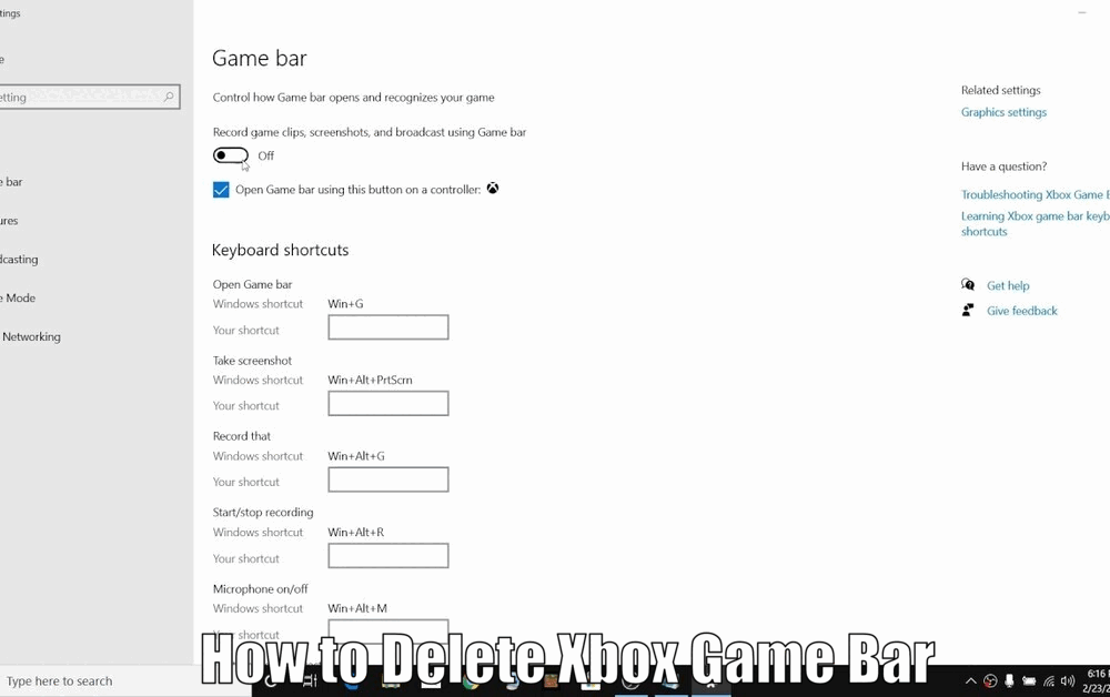 How to Delete Xbox Game Bar