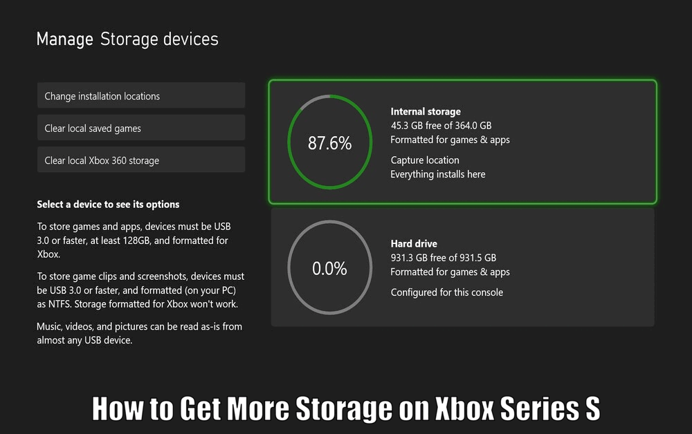 How to Get More Storage on Xbox Series S