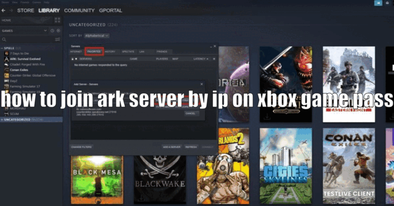 how to join ark server by ip on xbox game pass