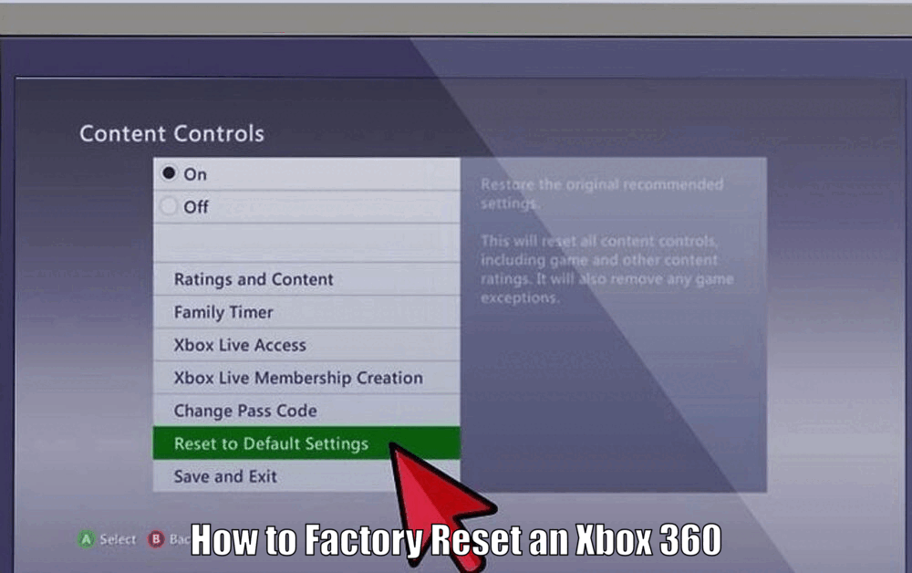 How to Factory Reset an Xbox 360